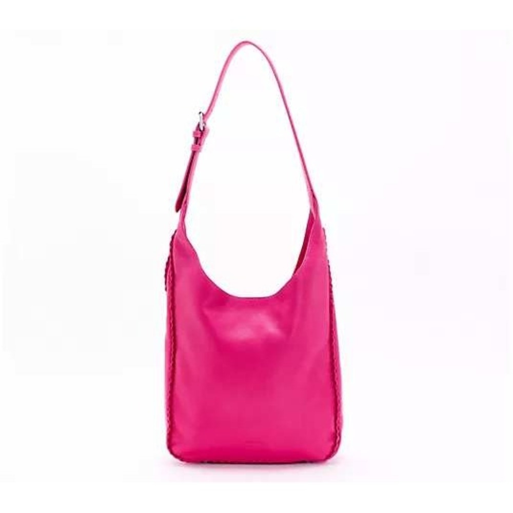 American Leather Co. Hobo Bag Pink Bloom Leather Adjustable Back Slip Pockets